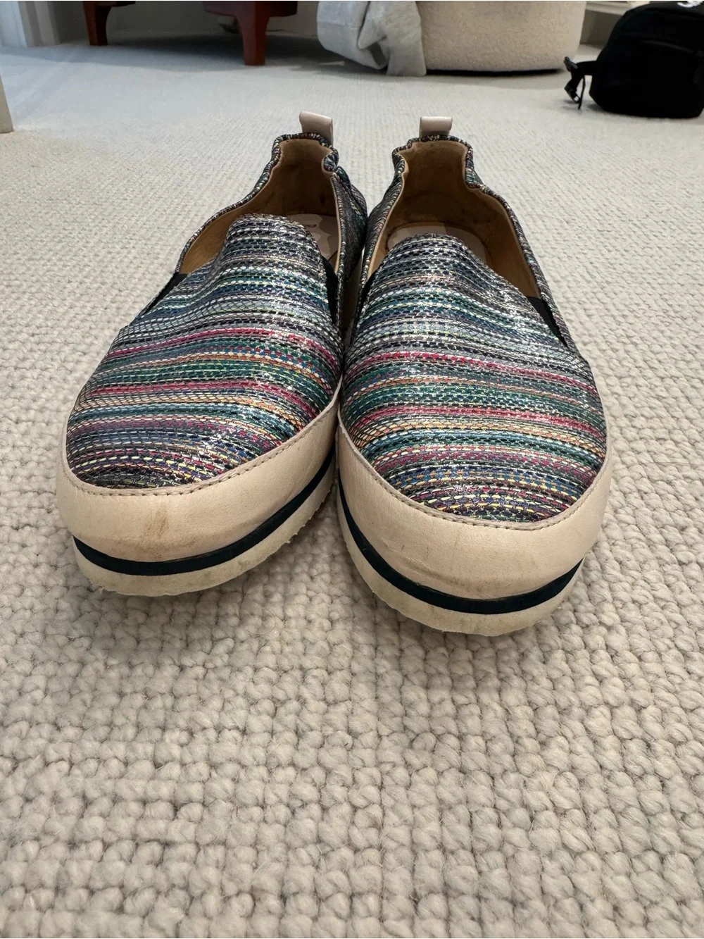Ron White Multicolor Striped Slip-On boat shoes Women's